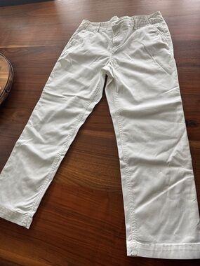 LOFT White Cotton Chino Ankle Pants